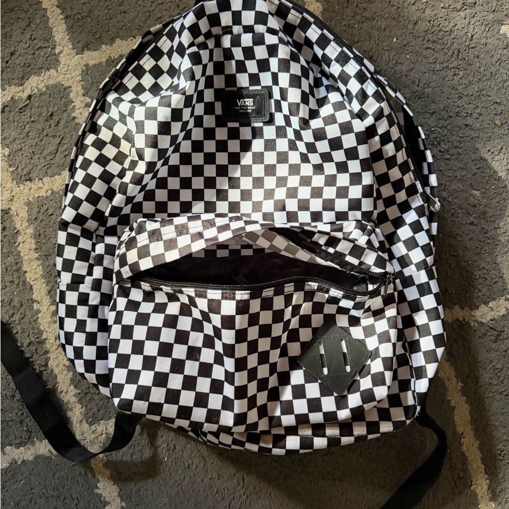 Vans Black and White Checkered Backpack